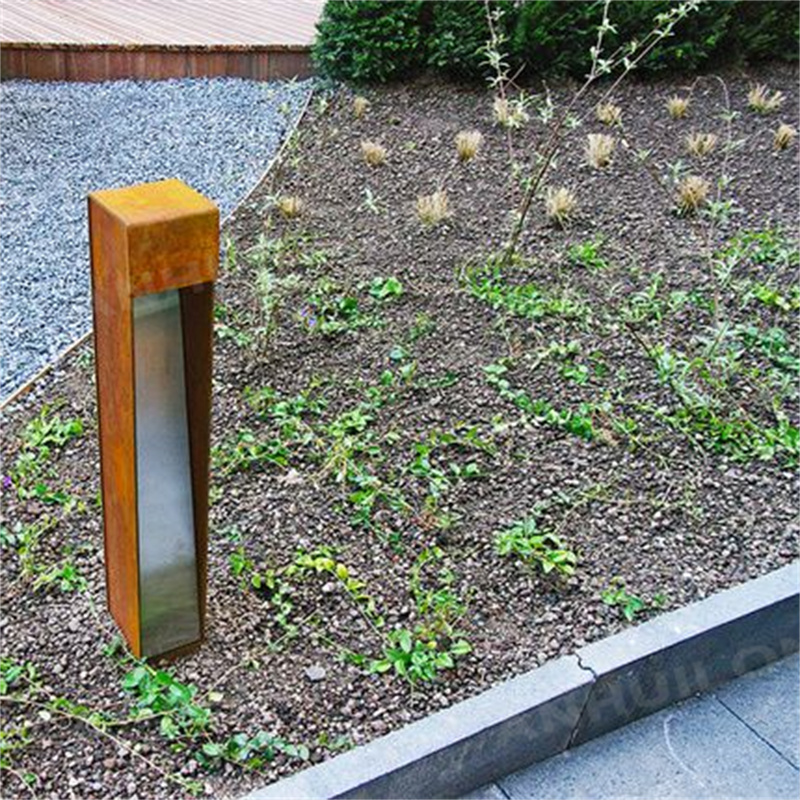 Corten steel deck lighting